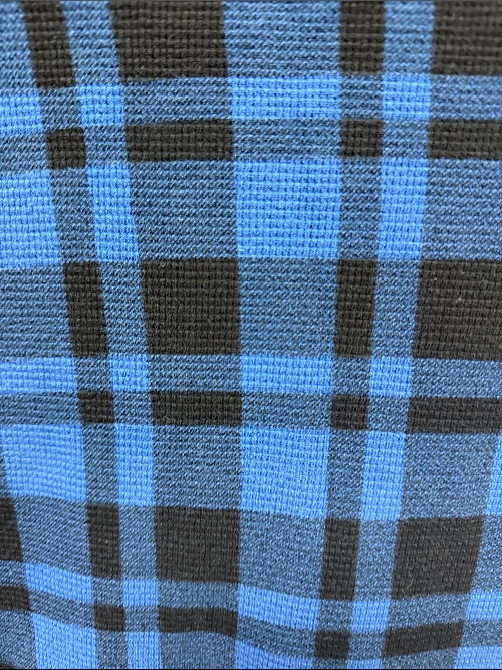 Polo Ralph Lauren Blue and Black Plaid Long-Sleeve Tee Upcycled Point It Patch - Picture 5 of 6